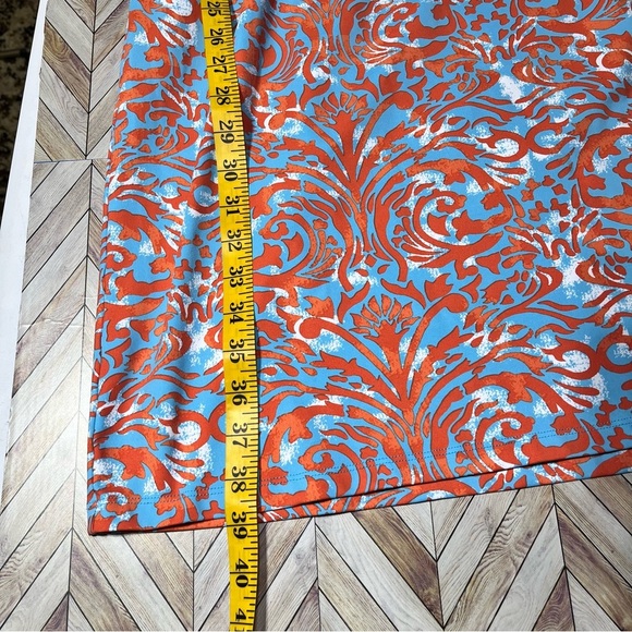 J‎ McLaughlin Dillards Emma Dress Catalina Cloth Blue Orange Boat Neck Modest LG - Picture 11 of 12